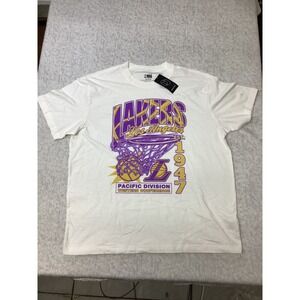 NBA Los Angeles Lakers Graphic T-Shirt Mens Large White Original Use New